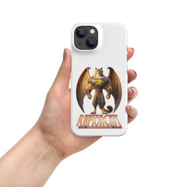 A hand holding an iphone case with a dragon on it.