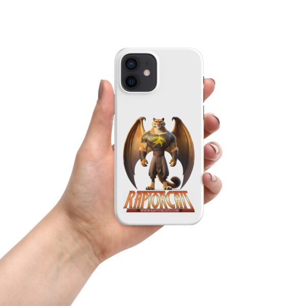 A hand holding an iphone case with a dragon on it.