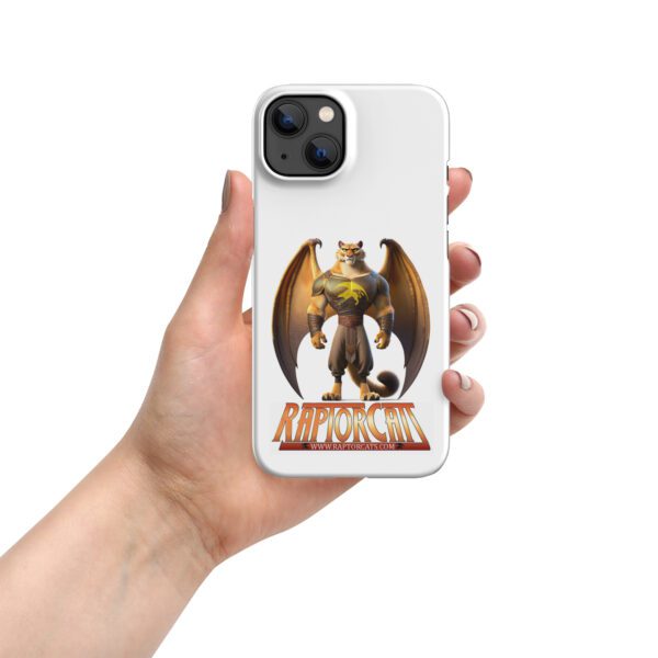 A hand holding an iphone case with a dragon on it.